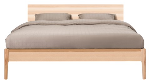 Bed Sky beuken met hoofdbord hout en poot hout, beuken