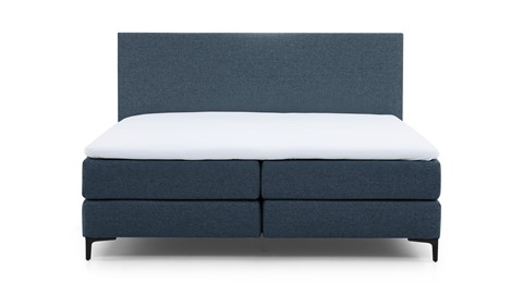 Boxspring Emerald vlak met gestoffeerd matras, navy