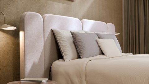 Elektrische boxspring Ridge - Wool look, off-white