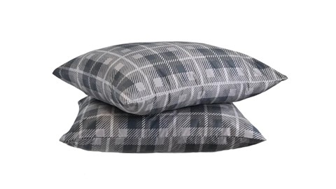 HappyBed Grey Tartan - kussensloop (set van 2 stuks), grijs