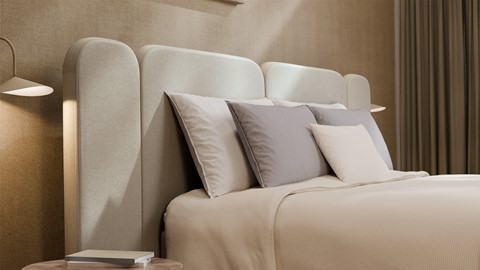 Elektrische boxspring Ridge - Wool look, natural