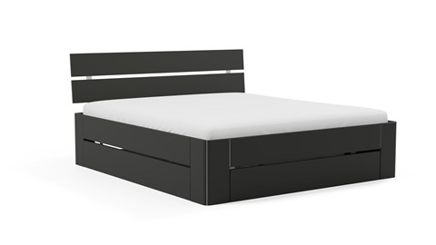 Bed Fresh 500 met hoofdbord en 3 opbergladen, zwart