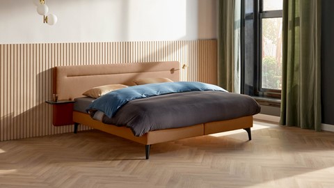 Boxspring Element Hallbar vlak met Balance matras, olbia caramel