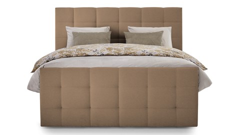 Boxspring Unik Varje vlak met Vildar Royal matras, caramel