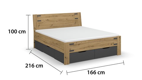 Opbergbed Birmingham met laden, bruin