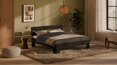 Bed Fresh met hoofdbord, zwart
