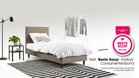 Box Ambra vlak met Easy Pocket 300 matras, taupe