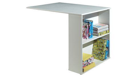 Halfhoogslaper Pino met commode met 4 laden en boekenkast, wit