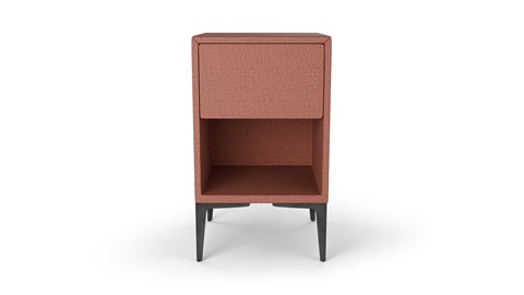 Nachtkast vierkant B Bright met 1 lade en poten, terracotta