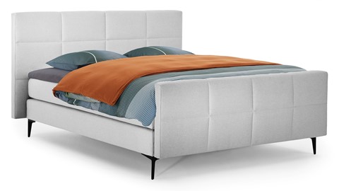 Boxspring Attraktiv Trendik vlak met gestoffeerd matras, light grey