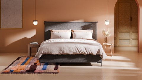 Opbergbed Morgan - Linen touch, dark grey