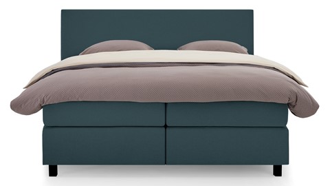 Boxspring Autentik Tunn vlak met gestoffeerd matras, teal