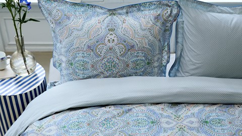 Dekbedovertrek Moon Flower, light blue