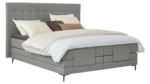 Boxspring Jade verstelbaar met gestoffeerd matras, grey