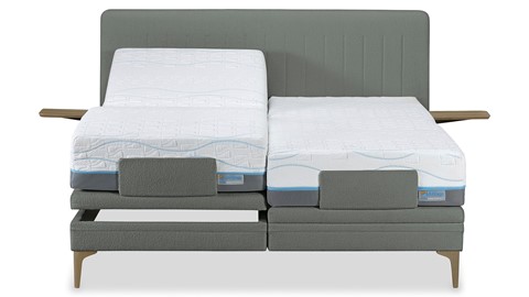 Boxspring Elite Lines verstelbaar met Slow Motion 2 matras, grijs