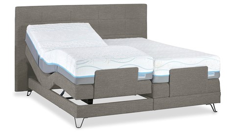 Boxspring Supreme Square verstelbaar met Slow Motion 2 matras, stone