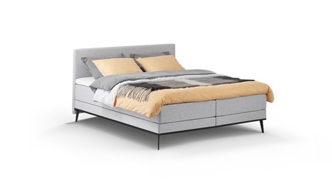 Boxspring Viggo vlak met gestoffeerd matras, oakland grijs