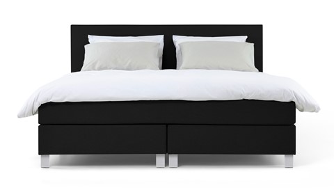 Box Owen vlak met gestoffeerd matras, zwart