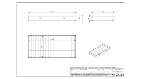 Slaaplade Amori huisbed, wit