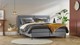 Boxspring Opal vlak met gestoffeerd matras, anthracite python