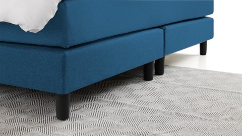 Boxspring Invito vlak met gestoffeerd matras, blauw