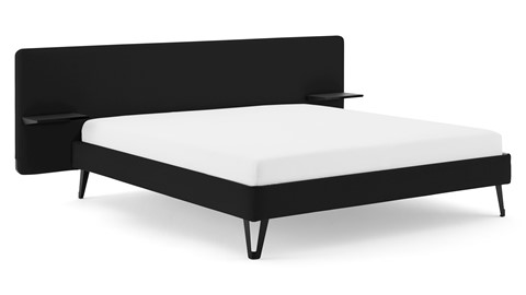 Bed Bädd Forma met Bossflex 400 vlak en gestoffeerd matras, etna black