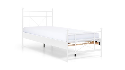 Bed Milano 1-persoons, wit