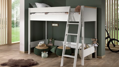 Hoogslaper Londen met bureau en kast, wit