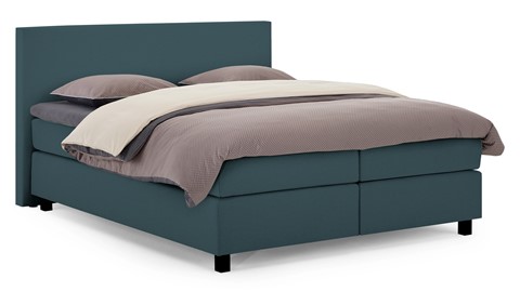 Boxspring Autentik Tunn vlak met gestoffeerd matras, teal