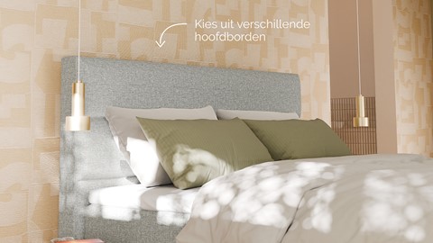 Boxspring Mica - Bold touch, ashgrey