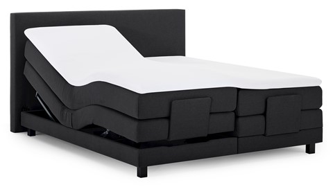 Boxspring Autentik Tunn verstelbaar met gestoffeerd matras, anthracite