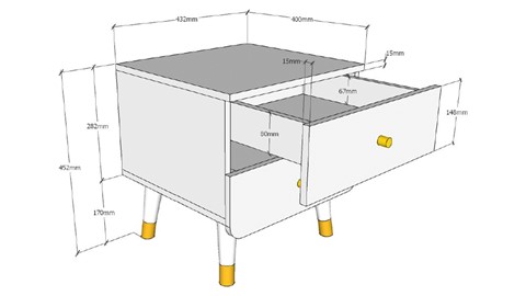 Bed Billy met nachtkast en bureau, white