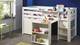 Halfhoogslaper Pino met commode met 2 deuren en boekenkast, wit