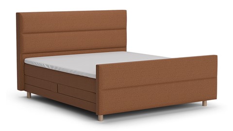Boxspring Mica soft touch verstelbaar met gestoffeerd matras, terracotta