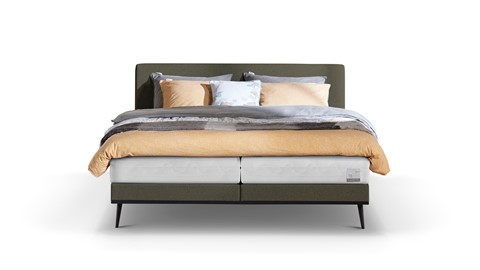 Boxspring Viggo vlak met Silver Pocket Deluxe Foam matras, adore groen