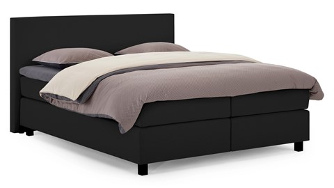 Boxspring Autentik Tunn vlak met gestoffeerd matras, black