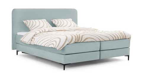Boxspring Quartz vlak met gestoffeerd matras, mint green