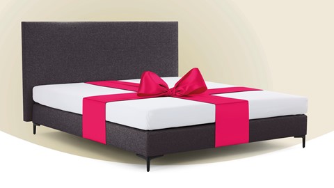 GRATIS boxspring Emerald bij B Bright Gold 300 matras, anthracite