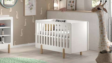 Babyledikant Smile met verzorginstafel, wit