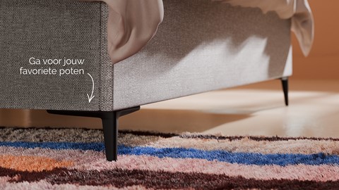 Opbergbed Morgan - Linen touch, light grey