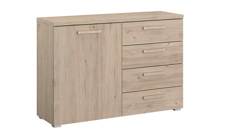 Commode Elba 4 laden en 1 deur, naturel