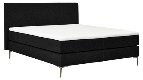 Boxspring Emerald vlak met gestoffeerd matras, black