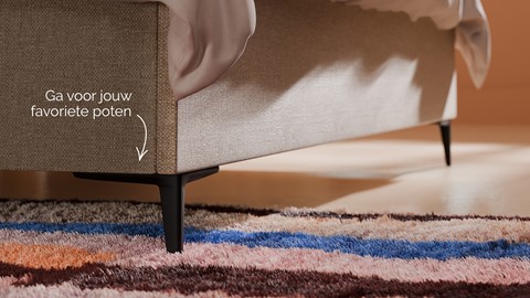 Opbergbed Morgan - Linen touch, beige