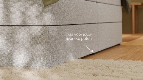 Opbergboxspring Jade - Linen touch, light grey
