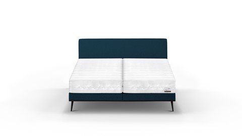 Boxspring Viggo vlak met Silver Pocket Deluxe Foam matras, oakland  blauw