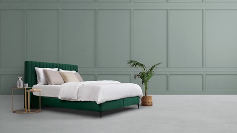 Matt Sleeps Boxspring Velvet knopen vlak met matras Matt, groen