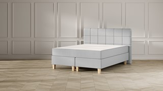 Boxspring Emma Deluxe Elegant vlak  met gestoffeerd matras en poot naturel