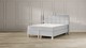 Boxspring Emma Deluxe Elegant vlak  met gestoffeerd matras en poot naturel, light grey