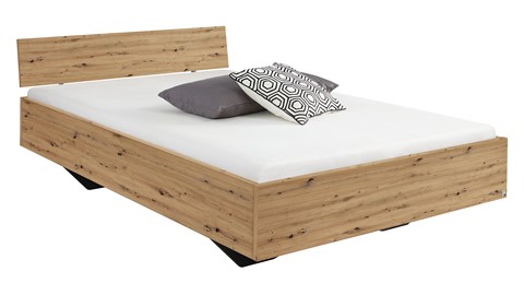 Bed Lex met hoofdbord, artisan eiken