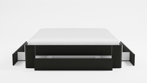 Bed Fresh 500 met 3 opbergladen, zwart